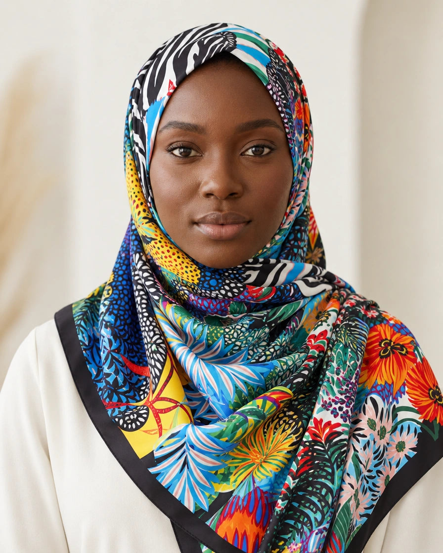 Riviera Floral Square Scarf